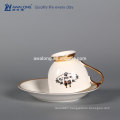 Bone China couple cup ,custom printed cup and saucer